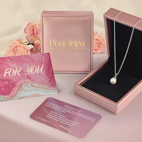 AAA+ Real Pearl Necklaces For Women (18k Gold Platting 925 Sterling Silver) - Picture 2 of 4